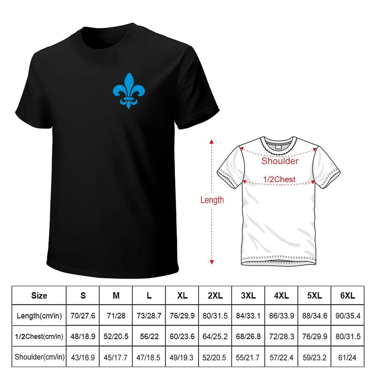 T-Shirt Fleur de Lys – Style Québec France Royal | Noir & Blanc