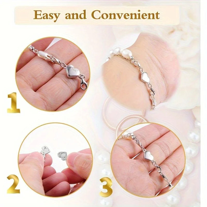 Fermoir Magnétique Cœur – Connecteur Bijou Double Chaîne