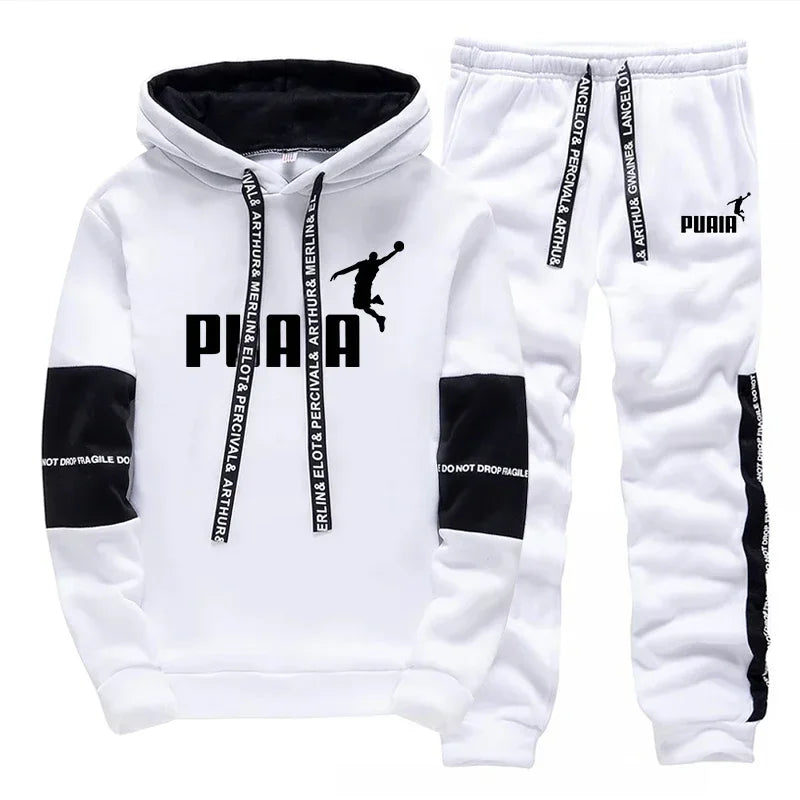 Survêtement Homme Imprimé – Hoodie & Pantalon Jogging Sport Casual