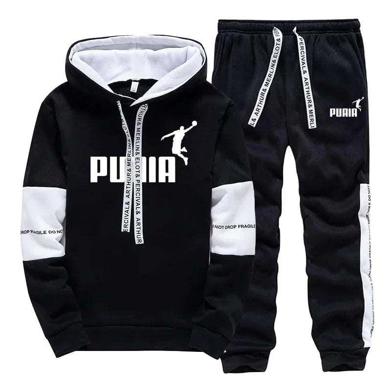 Survêtement Homme Imprimé – Hoodie & Pantalon Jogging Sport Casual