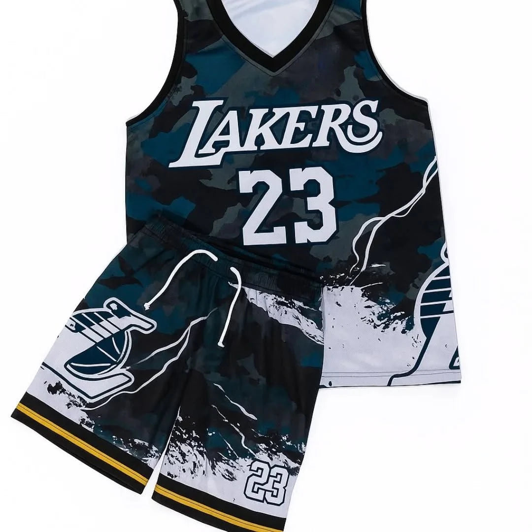 Ensemble Sport Homme 2 Pièces – Débardeur & Short Respirant Séchage Rapide Basketball