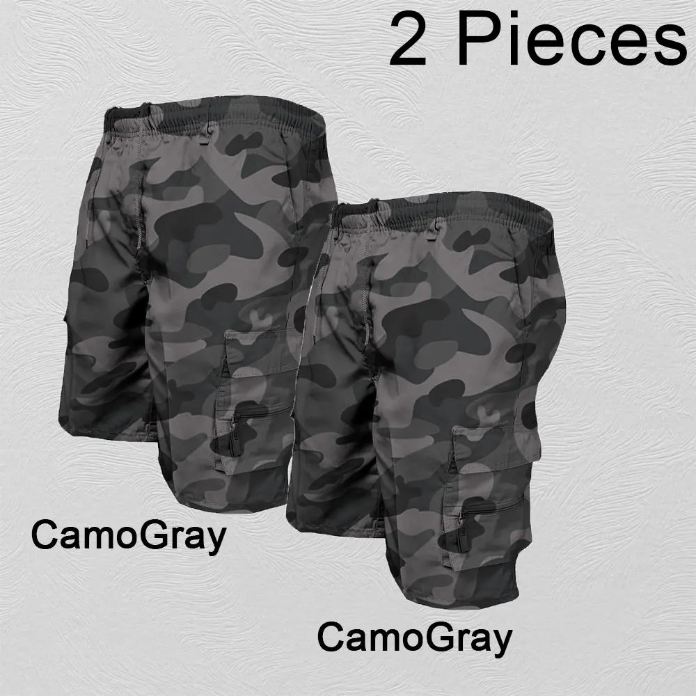 Short Cargo Homme – Grande Poche Sport Décontracté Grande Taille