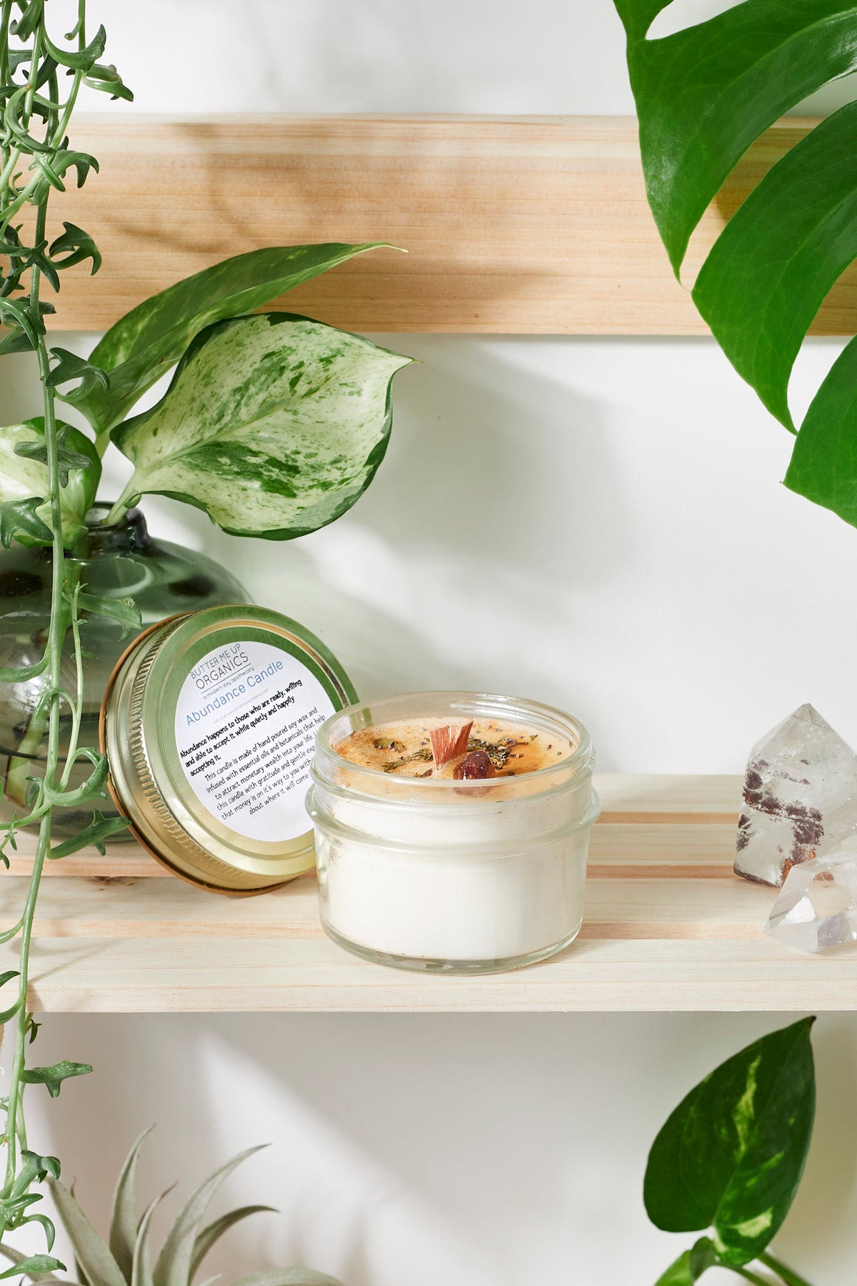 Bougie Rituelle Abondance – Cire de Soja Coulée Main & Cristal Citrine