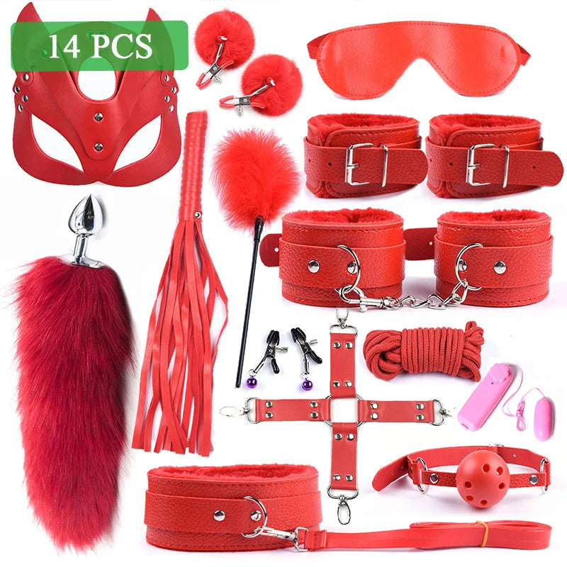 Kit BDSM Femme – Menottes, Fouet & Queue de Renard