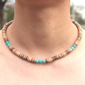 collier chaînes corde en bois naturel-style bohéme