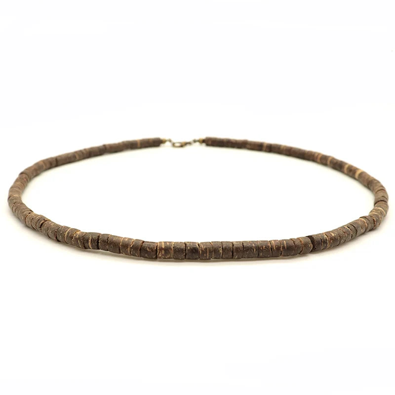 collier chaînes corde en bois naturel-style bohéme