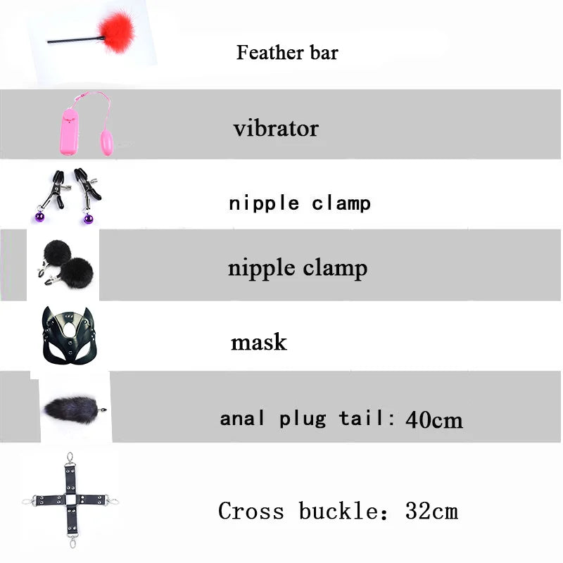 Kit BDSM Femme – Menottes, Fouet & Queue de Renard