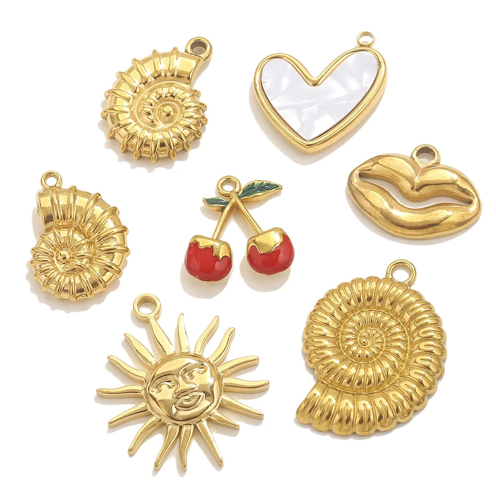 Charms Acier Inoxydable Doré & Argenté – Pendentifs DIY Bijoux Collier Boucles d’Oreilles (Lot de 5)