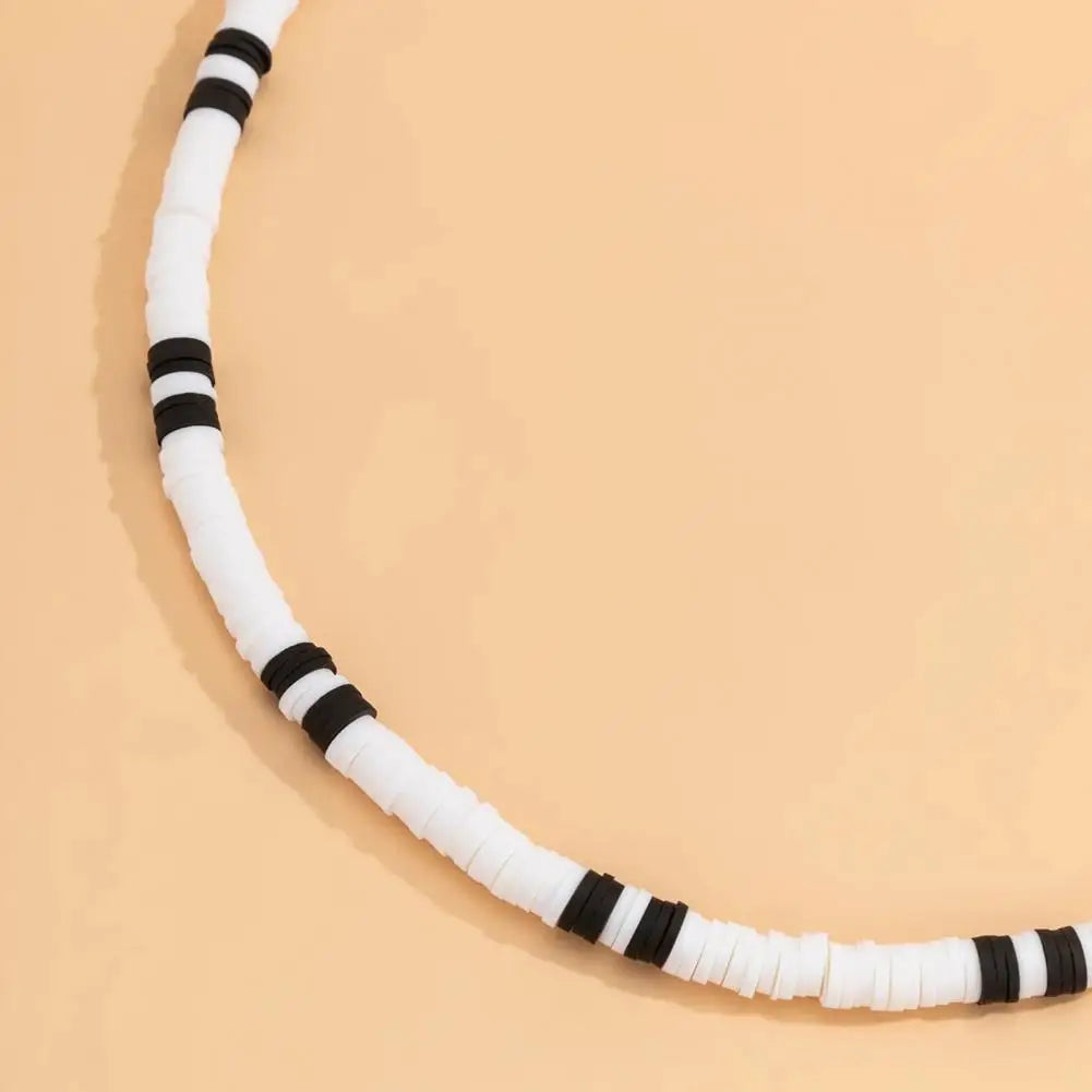 collier homme perle noir& blanc-style bohème