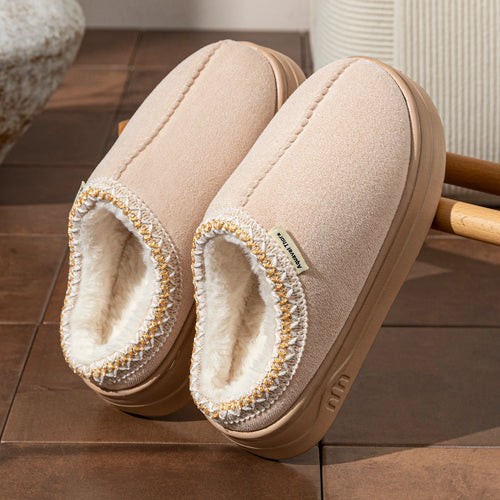 Bottes Chaussons Femme Hiver – Semelle Souple Doublée Peluche