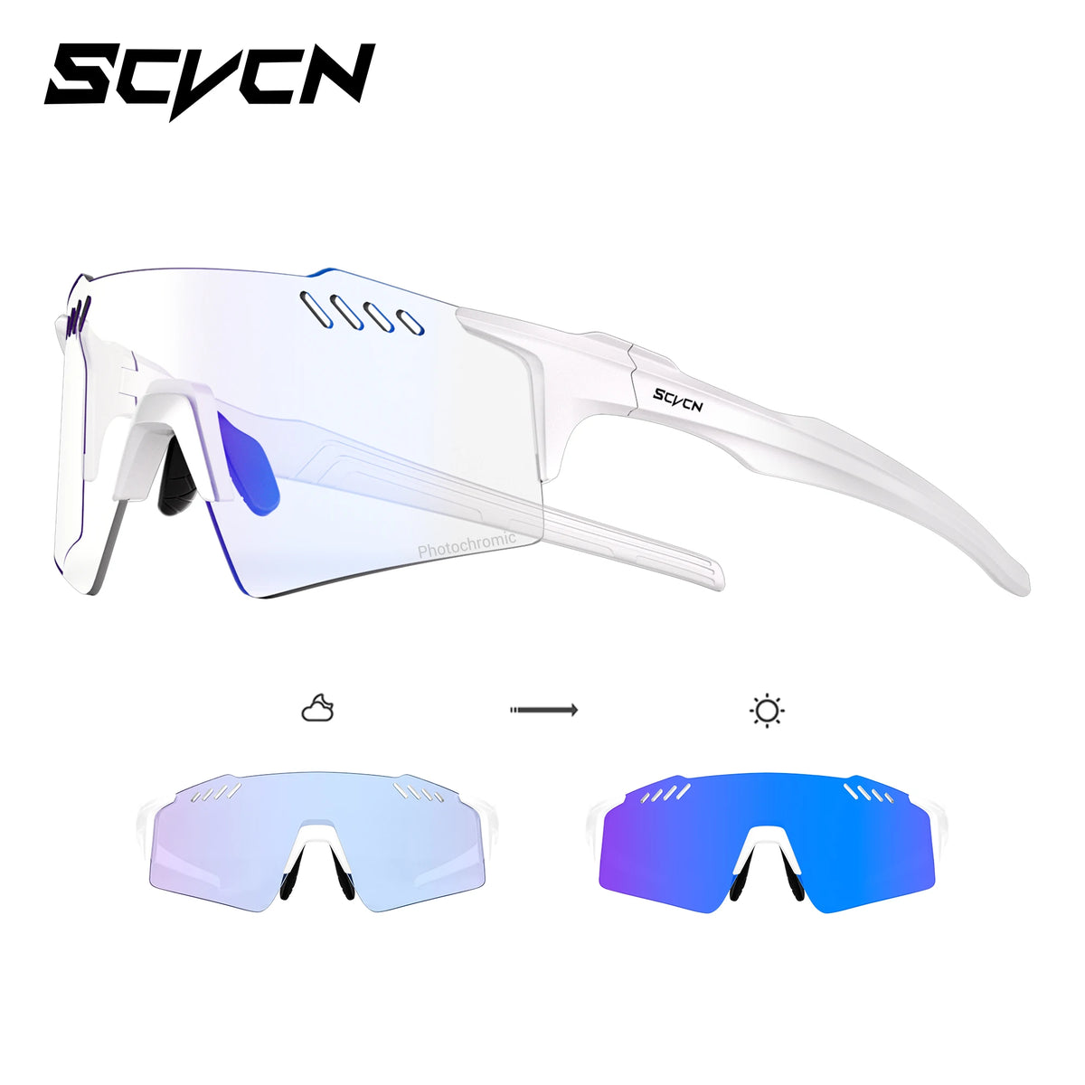 Lunettes de Sport Photochromiques UV400 – Cyclisme, VTT & Running, Unisexe