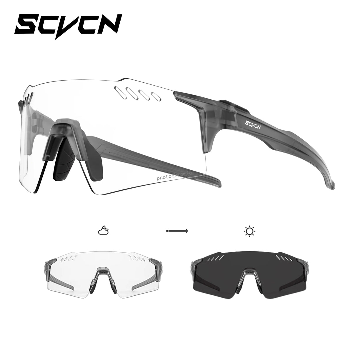 Lunettes de Sport Photochromiques UV400 – Cyclisme, VTT & Running, Unisexe