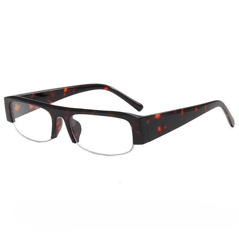 Lunettes de Soleil Rectangulaires Vintage – Verres Dégradés, Demi-Monture Unisexe UV400