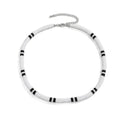 collier homme perle noir& blanc-style bohème