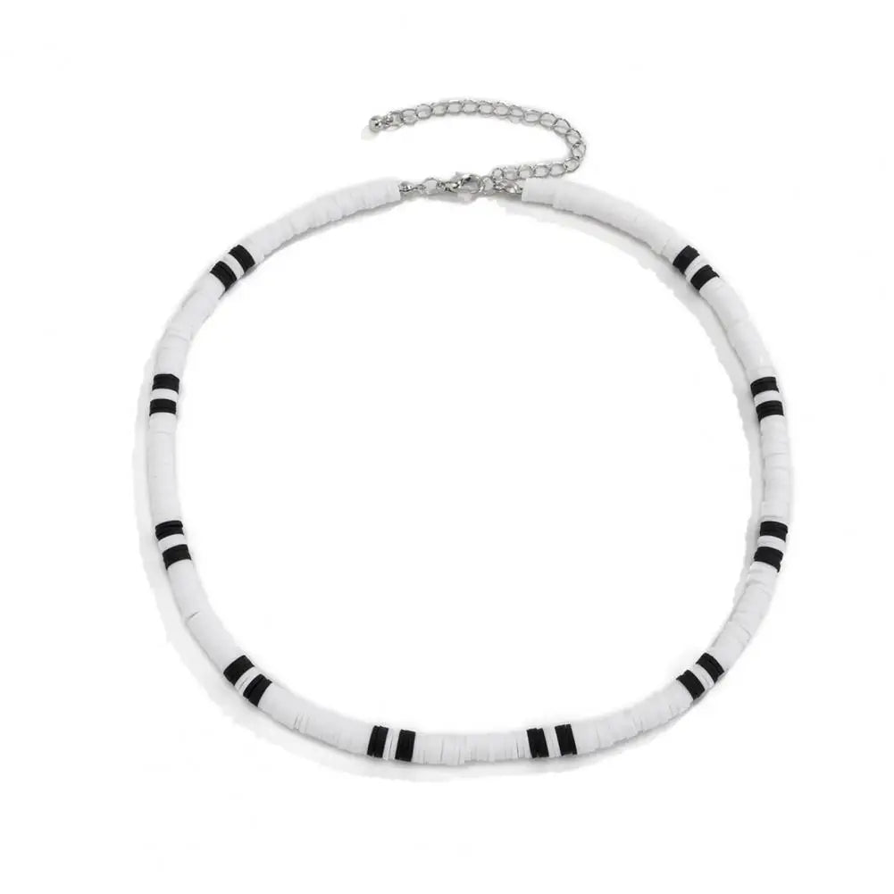 collier homme perle noir& blanc-style bohème