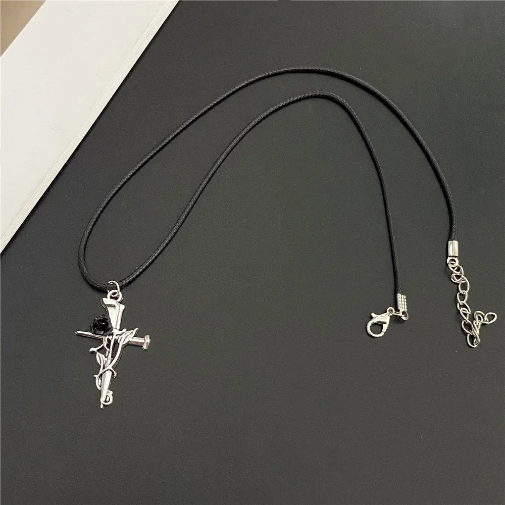 collier chaînes corde en cuir PU-STYLE tendance