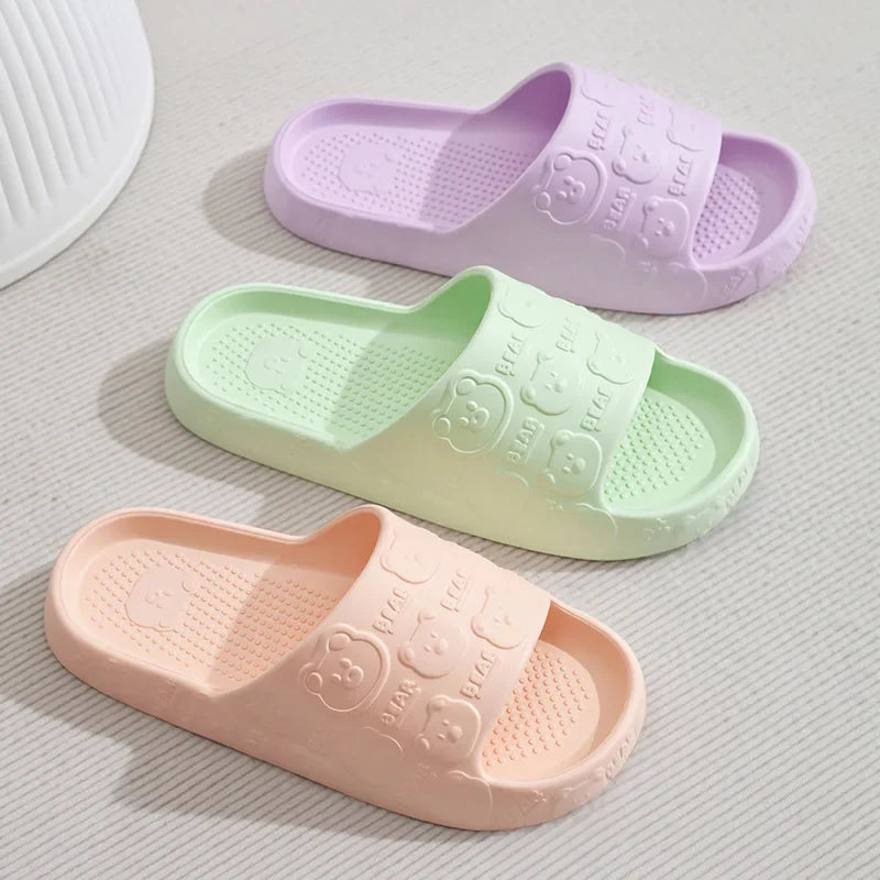 Chaussons Cartoon Ours Femme – Doux Imprimé Mignon Été Maison