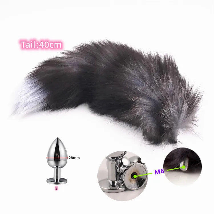 Bdsm Games Anal Sex Toys of Fox Plush Tail with Detachable Metal Butt Plug for Couples Cosplay Homosexual Erotic Accessories