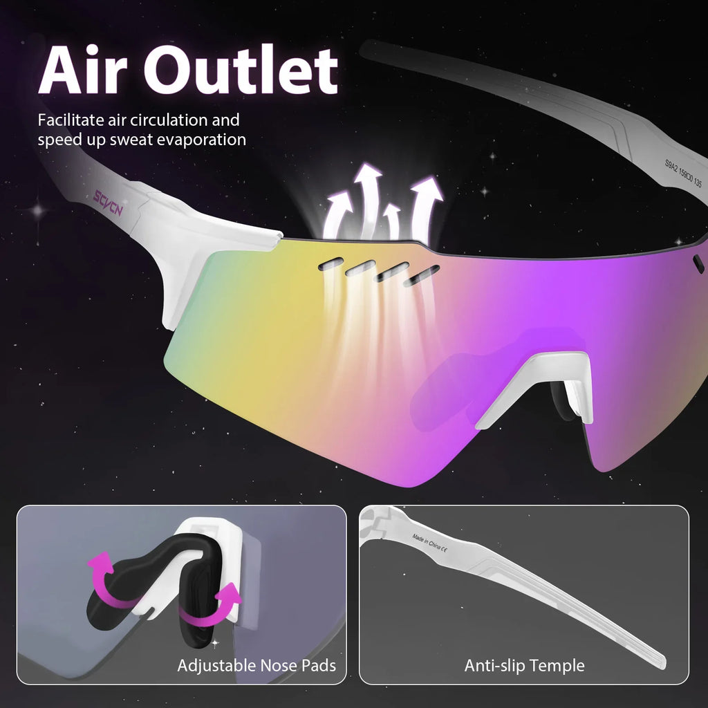 Lunettes de Sport Photochromiques UV400 – Cyclisme, VTT & Running, Unisexe
