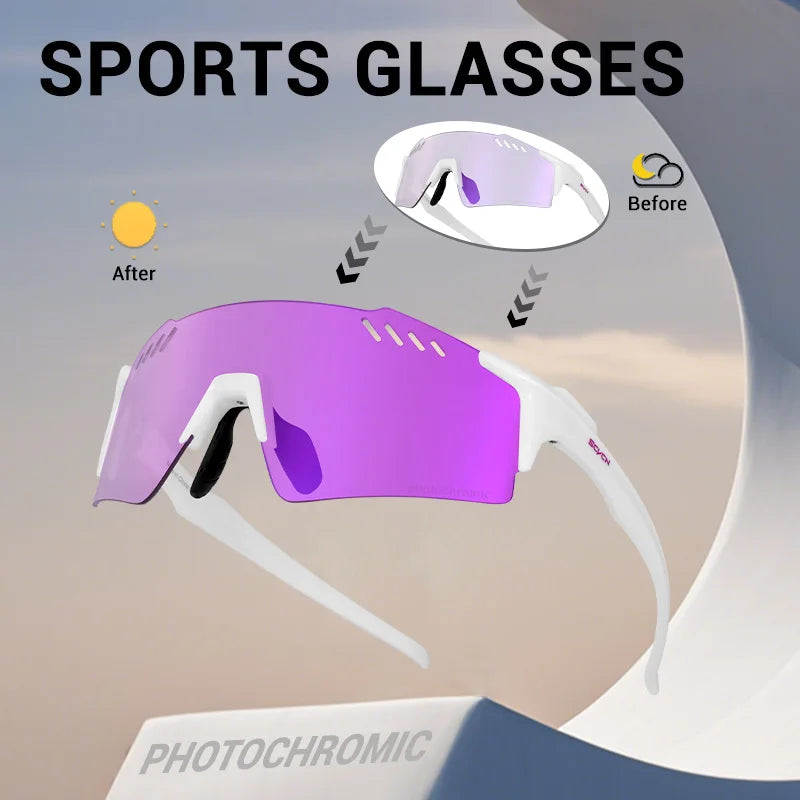 Lunettes de Sport Photochromiques UV400 – Cyclisme, VTT & Running, Unisexe