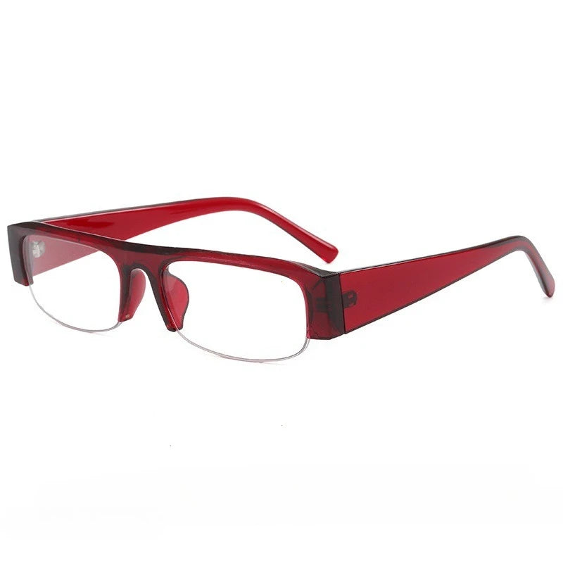 Lunettes de Soleil Rectangulaires Vintage – Verres Dégradés, Demi-Monture Unisexe UV400