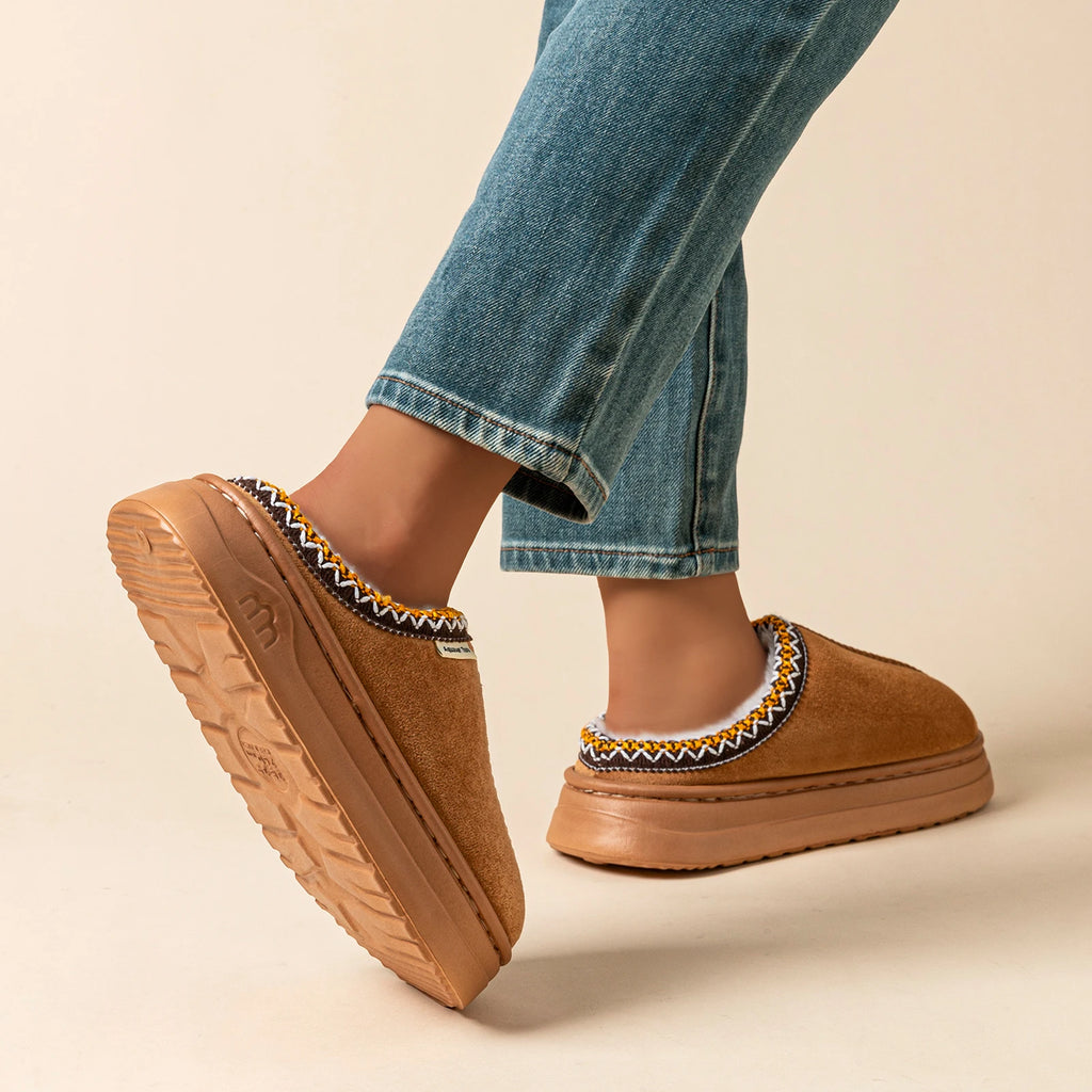 Bottes Chaussons Femme Hiver – Semelle Souple Doublée Peluche