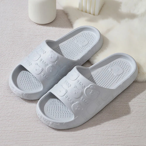 Chaussons Cartoon Ours Femme – Doux Imprimé Mignon Été Maison