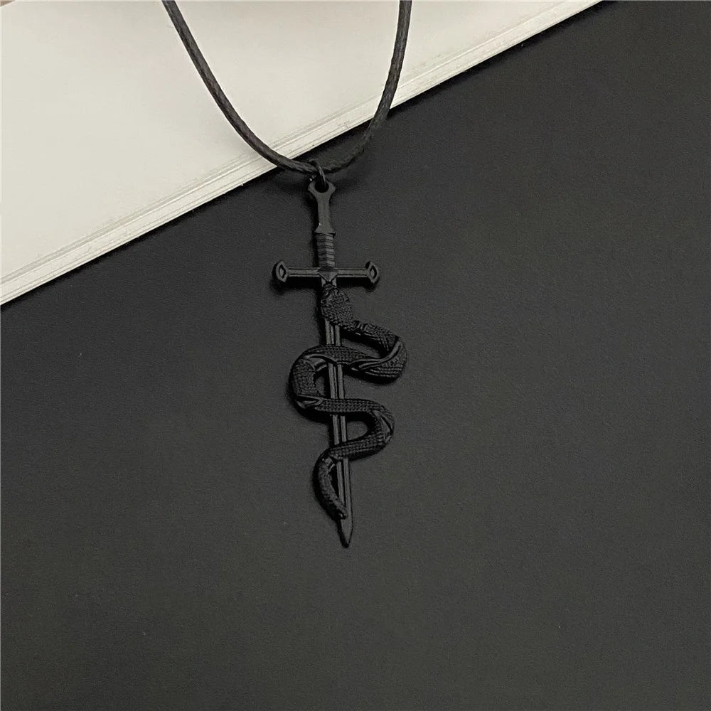collier chaînes corde en cuir PU-STYLE tendance