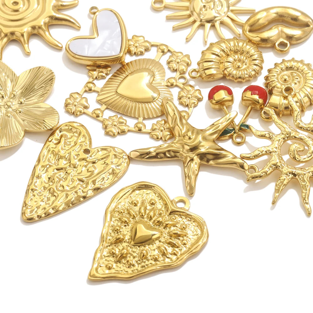 Charms Acier Inoxydable Doré & Argenté – Pendentifs DIY Bijoux Collier Boucles d’Oreilles (Lot de 5)
