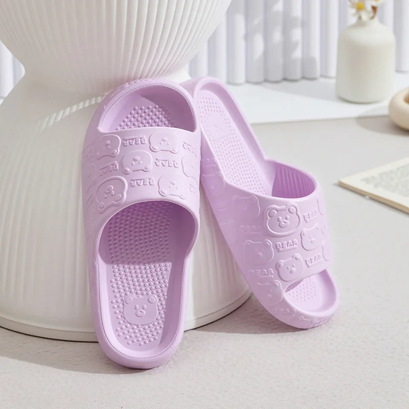 Chaussons Cartoon Ours Femme – Doux Imprimé Mignon Été Maison