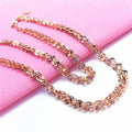 Collier Chaîne Tressée en Or Rose 14 Carats — Finition Étincelante, Style Luxe (45 cm)