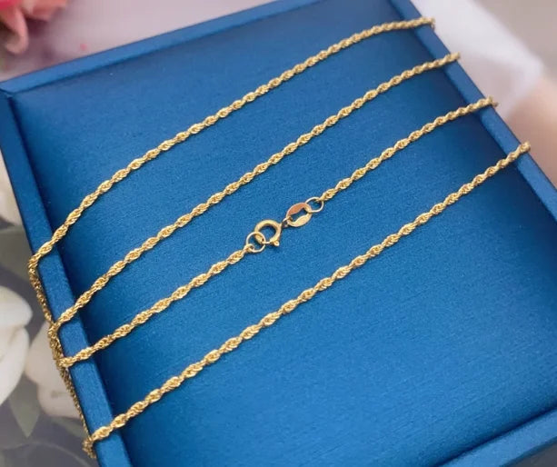 Collier Chaîne Torsadée Or 18 Carats — Poinçon AU750, Finition Luxe (45 cm)