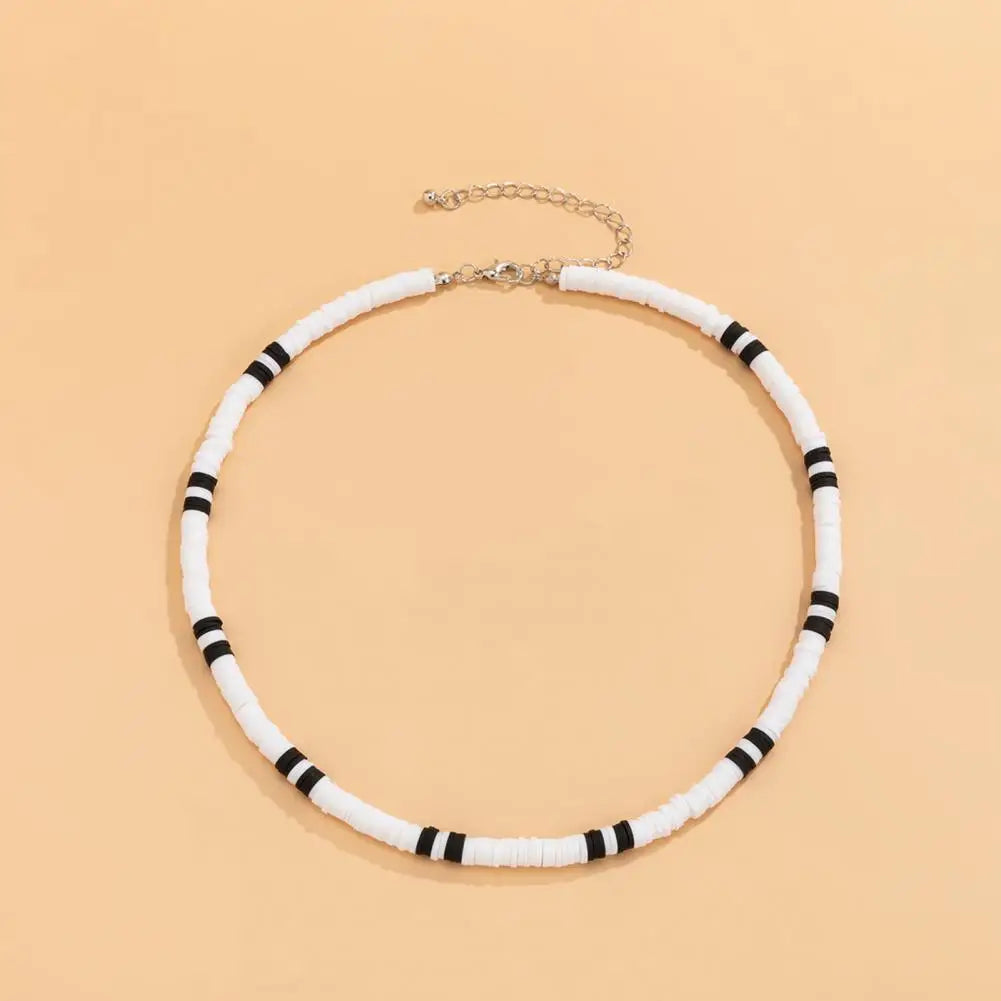 collier homme perle noir& blanc-style bohème