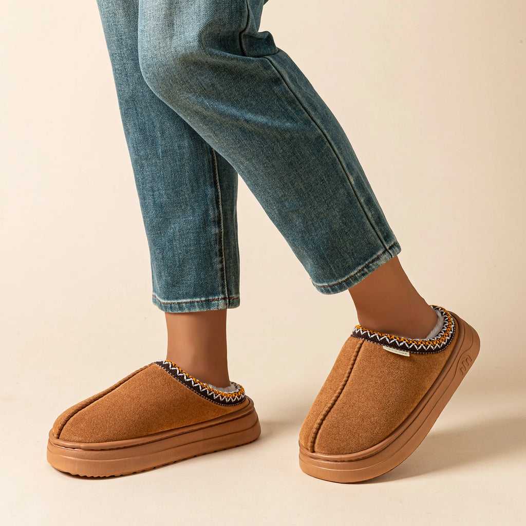 Bottes Chaussons Femme Hiver – Semelle Souple Doublée Peluche