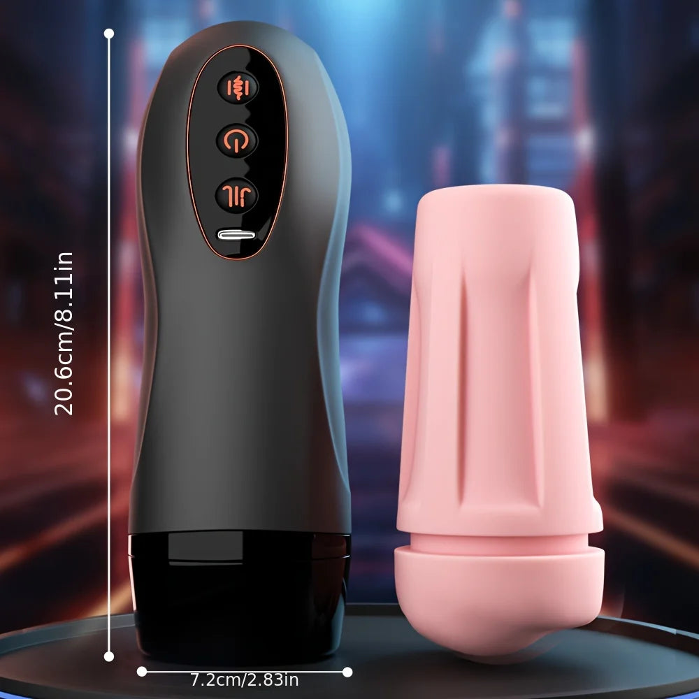 Masturbateur Masculin Chauffant – Succion, Vibration & Va-et-Vient