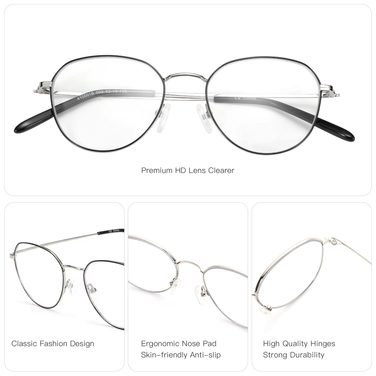 Lunettes de Vue Correctrices Rondes – Verres Sur Mesure, Simple Vision ou Progressifs