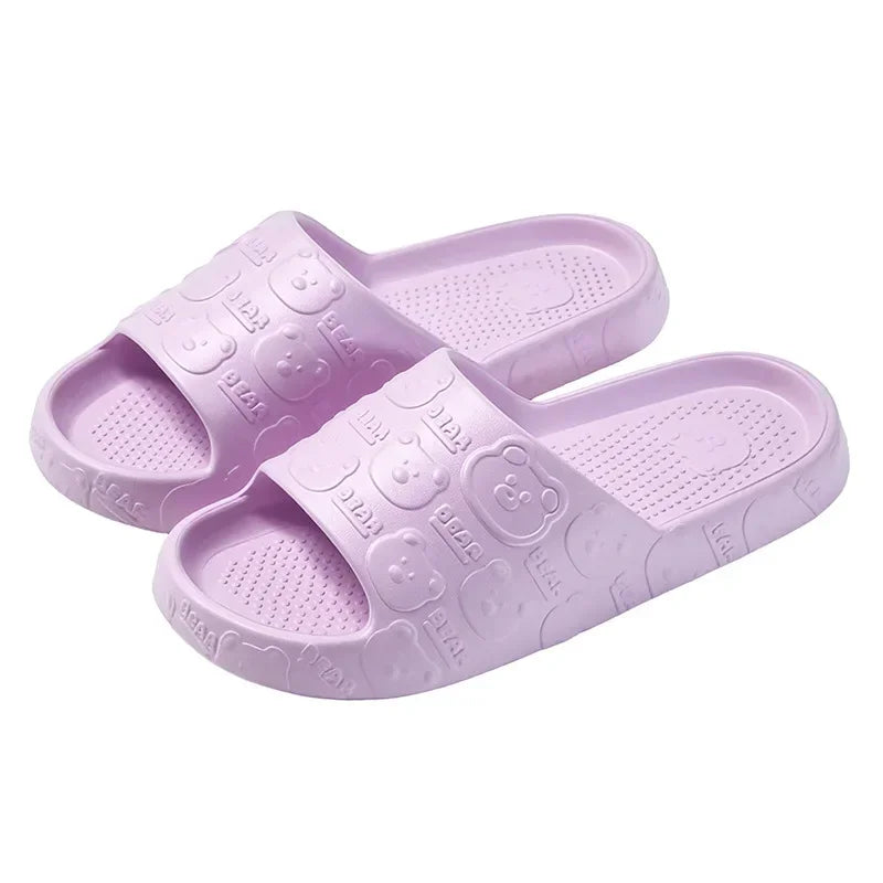 Chaussons Cartoon Ours Femme – Doux Imprimé Mignon Été Maison