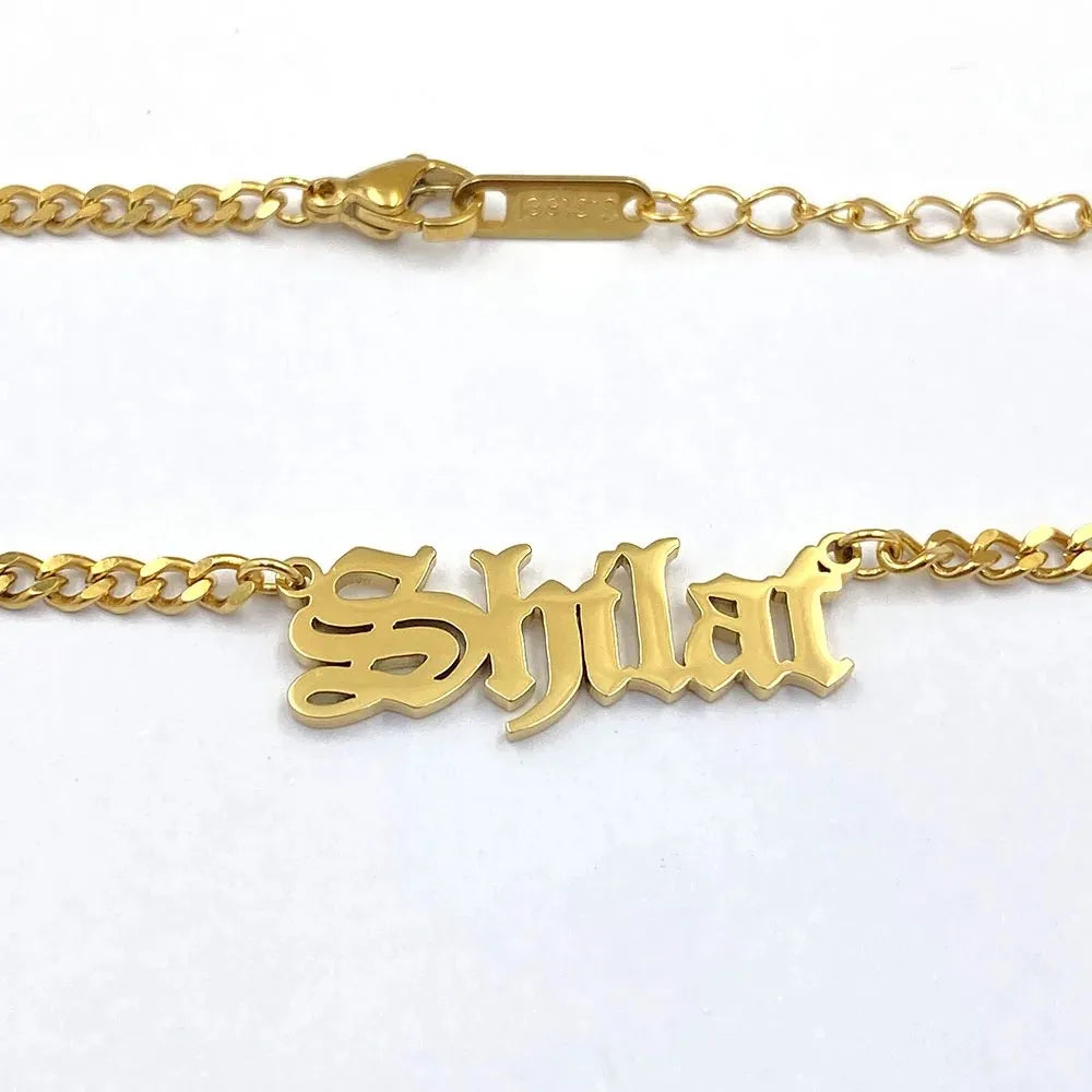 Collier Prénom Personnalisé – Chaîne Acier Inoxydable Or, Argent & Or Rose
