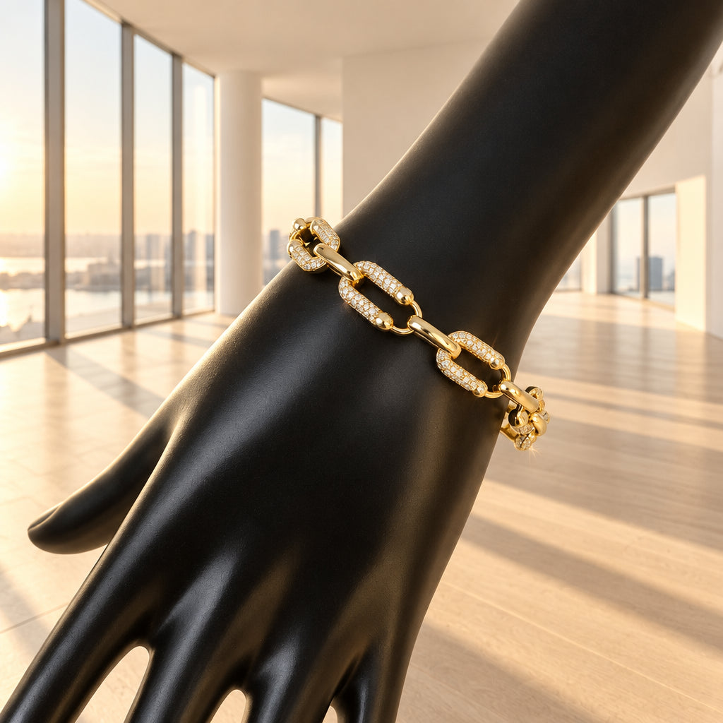 Collier & Bracelet Chaîne Figaro Plaqué Or 18 Carats — Style Classique & Intemporel