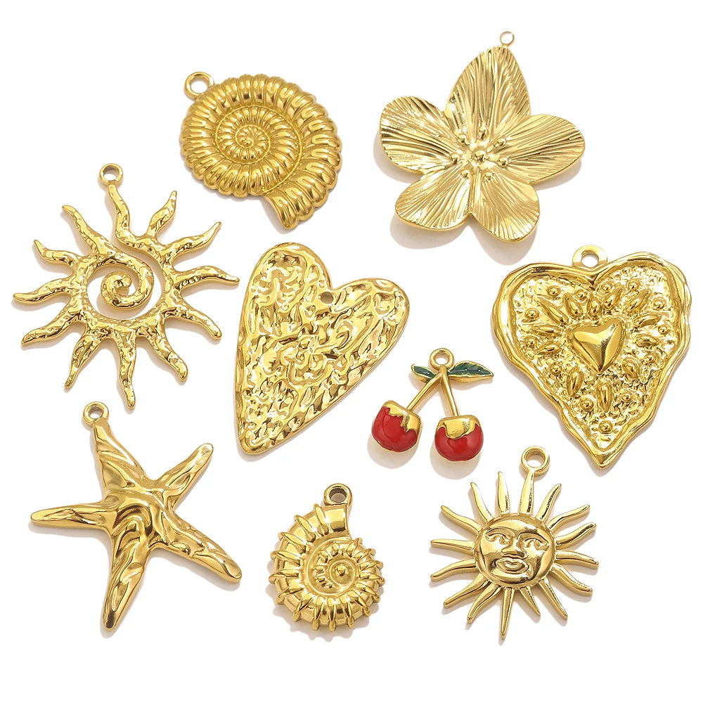 Charms Acier Inoxydable Doré & Argenté – Pendentifs DIY Bijoux Collier Boucles d’Oreilles (Lot de 5)