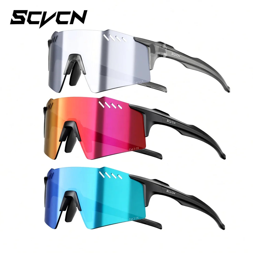 Lunettes de Sport Photochromiques UV400 – Cyclisme, VTT & Running, Unisexe