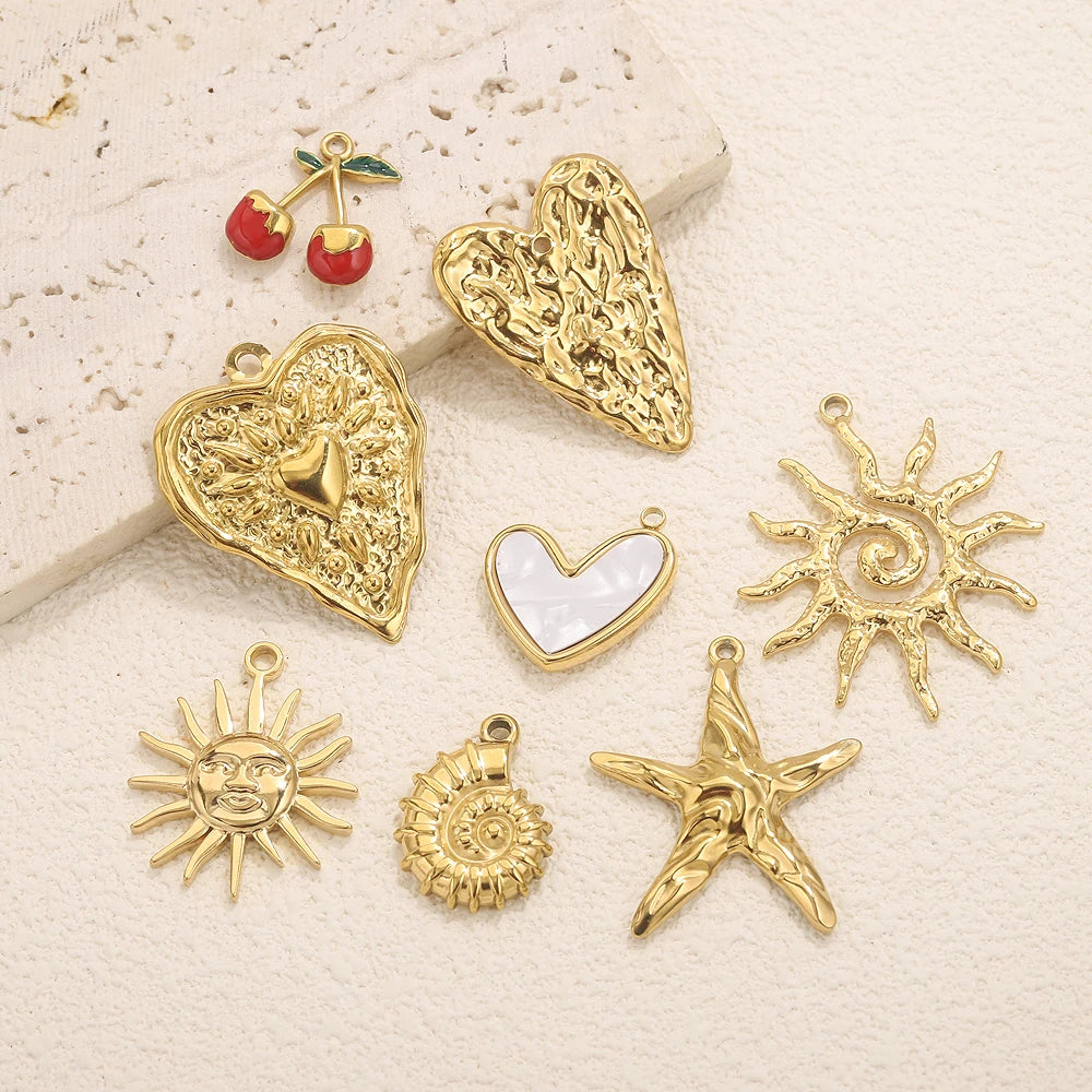 Charms Acier Inoxydable Doré & Argenté – Pendentifs DIY Bijoux Collier Boucles d’Oreilles (Lot de 5)