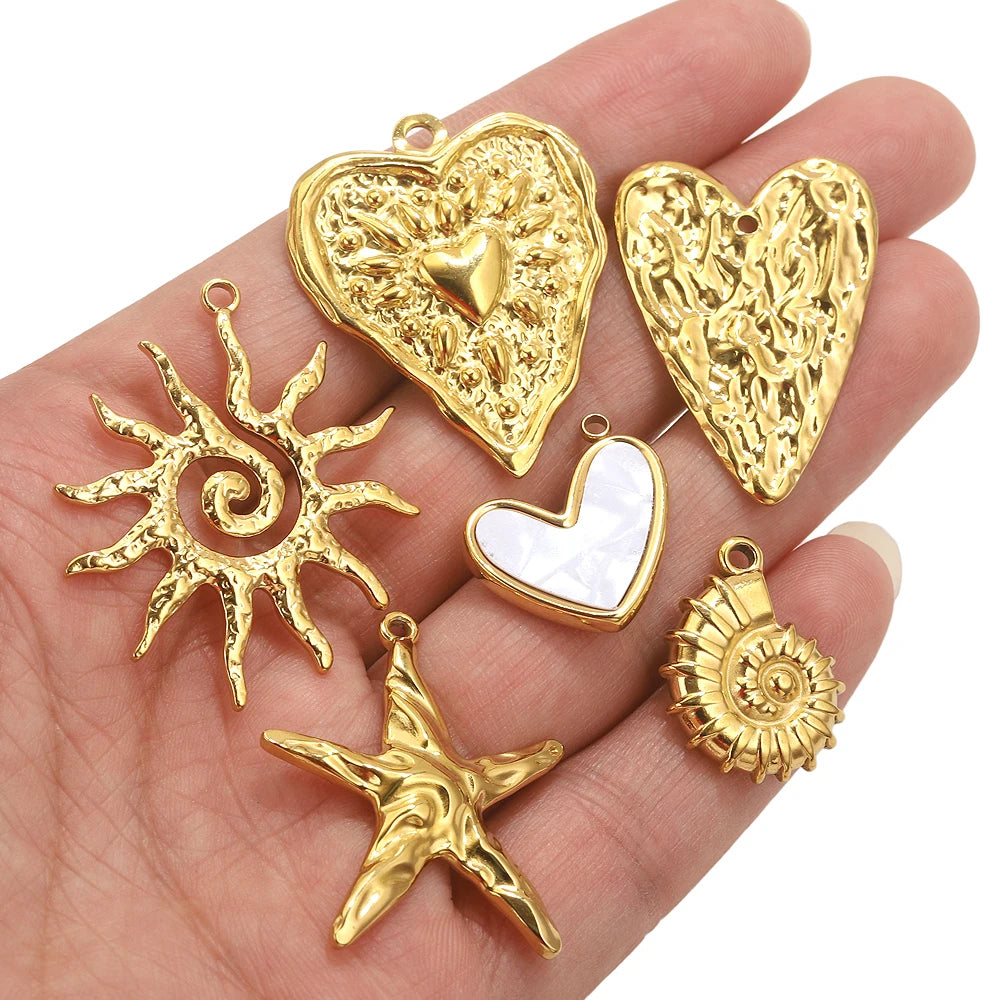 Charms Acier Inoxydable Doré & Argenté – Pendentifs DIY Bijoux Collier Boucles d’Oreilles (Lot de 5)