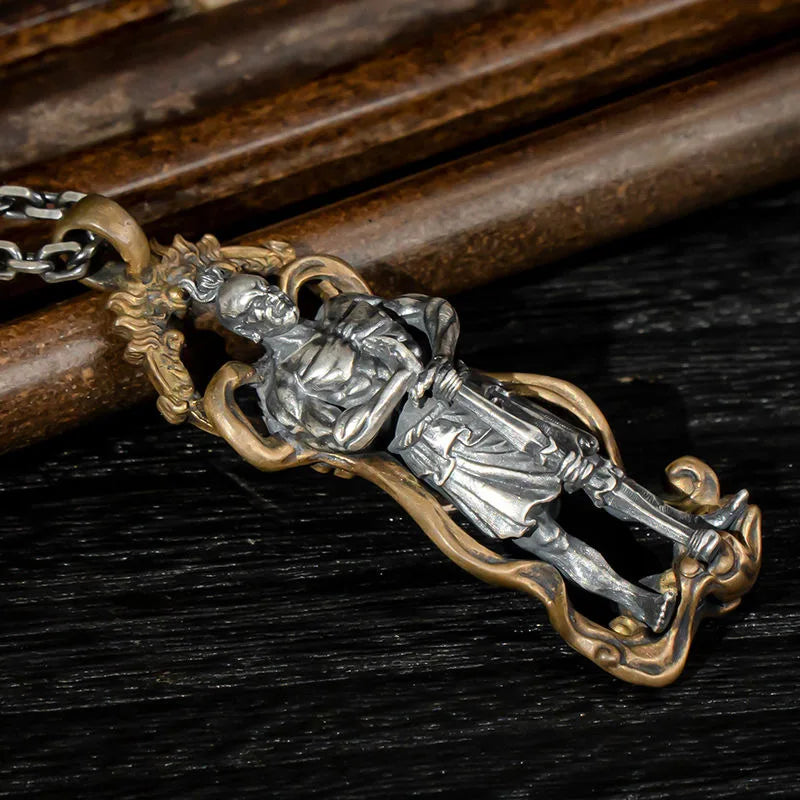 chaînes pendentif guerrier chinoise antique -bijou traditionelle