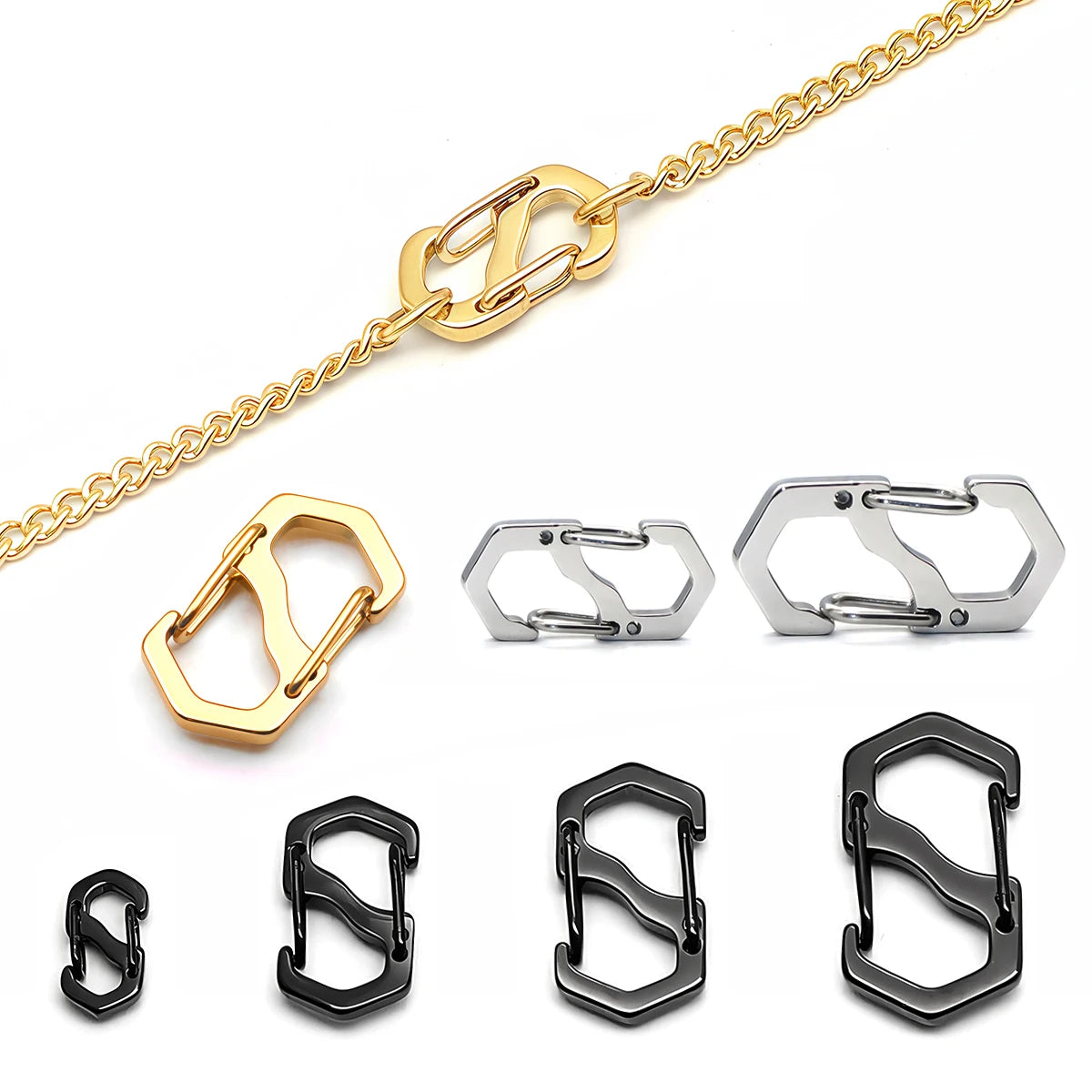 Fermoirs Homard en S Acier Inoxydable – Connecteurs DIY Bijoux Collier Bracelet