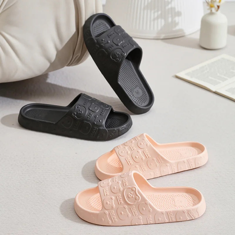 Chaussons Cartoon Ours Femme – Doux Imprimé Mignon Été Maison