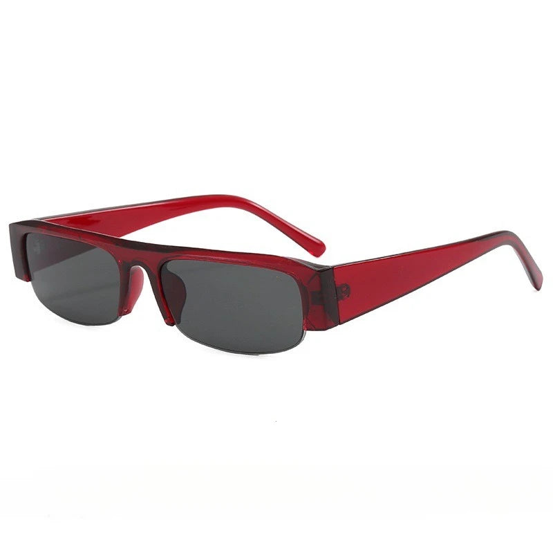 Lunettes de Soleil Rectangulaires Vintage – Verres Dégradés, Demi-Monture Unisexe UV400