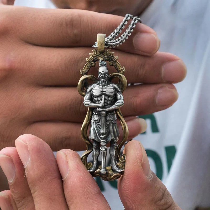 chaînes pendentif guerrier chinoise antique -bijou traditionelle