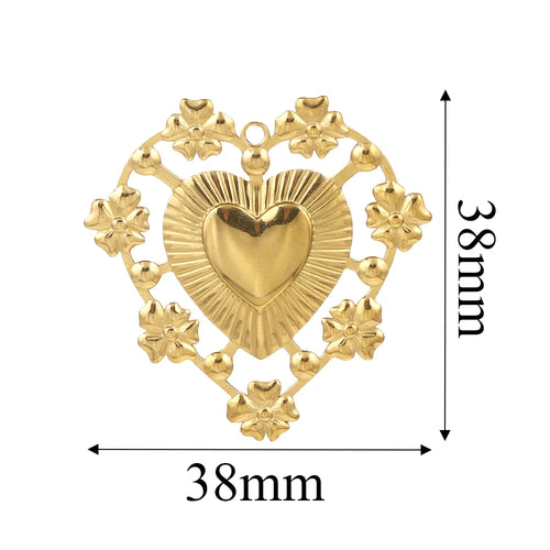 Charms Acier Inoxydable Doré & Argenté – Pendentifs DIY Bijoux Collier Boucles d’Oreilles (Lot de 5)