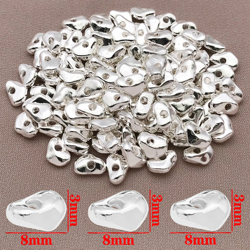 Mixed 5/10pcs 18K Copper Plated Real Golden Thick Silvery Irregular
